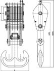 Seitenöffnungs-Antriebsscheiben-Block-Flaschenzug mit Haken 20t für das Marinefracht-Anheben